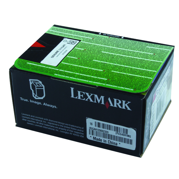 Lexmark Magenta Return Programme 2K Toner Cartridge C540H1MG