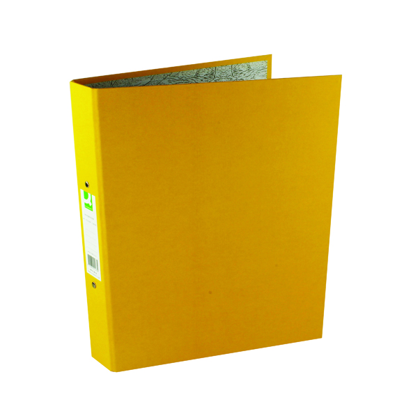 Q-Connect 2 Ring 25mm Paper Over Board Yellow A4 Binder (10 Pack) KF01473