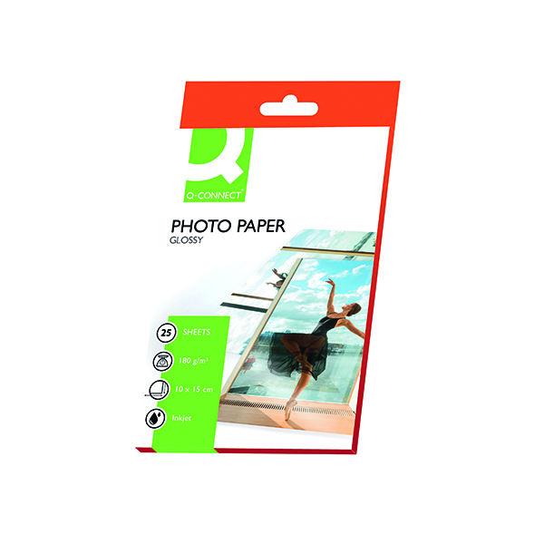 Q-Connect 10x15cm Gloss Photo Paper 180gsm (Pack of 25) KF01905