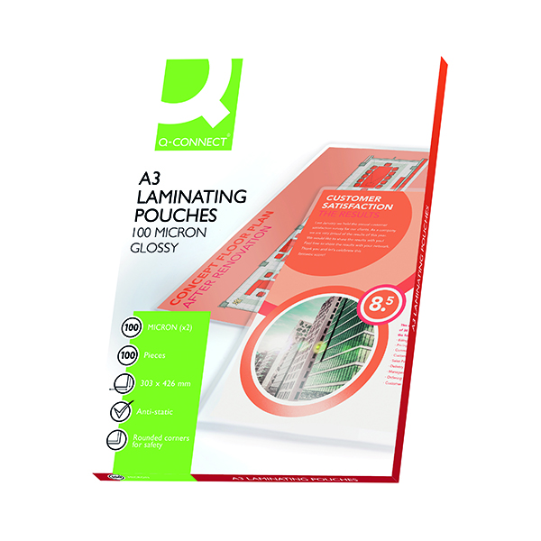 Q-Connect A3 Laminating Pouch 200 Micron (Pack of 100) KF04123