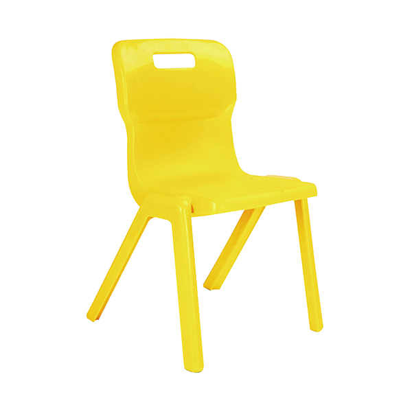 Titan One Piece Classroom Chair 435x384x600mm Yellow (Pack of 10) KF838712