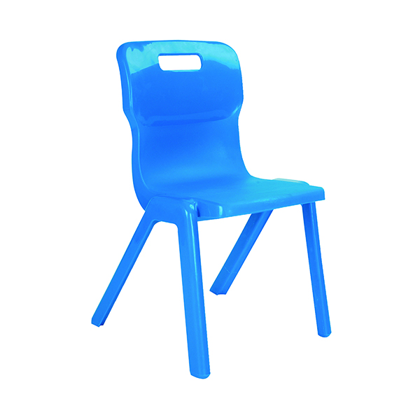 Titan One Piece Classroom Chair 432x408x690mm Blue (Pack of 10) KF838714