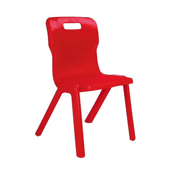 Titan One Piece Classroom Chair 480x486x799mm Red (Pack of 30) KF838723
