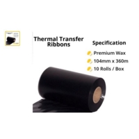 104mm x 360m Wax Ribbon for Datamax/Sato Printers PK10