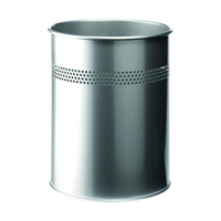 DURABLE (15 Litre) Metal Round Waste Basket with 30mm