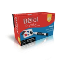 Berol Drywipe Bullet Tip Black Markers Black bx12 S0377290
