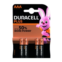 Duracell Plus AAA Alkaline Batteries (Pack 4) MN2400B4PLUS