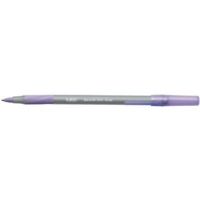 Bic Round Stic Grip Med Purple