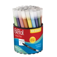 Berol Assorted Water-Based Colourfine Pen Tub (Pack of 42) S0376490