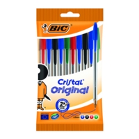 Bic Cristal Medium Ballpoint Pen (Assorted) Pack of 10