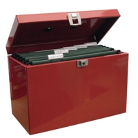 Foolscap Metal Box File - Red