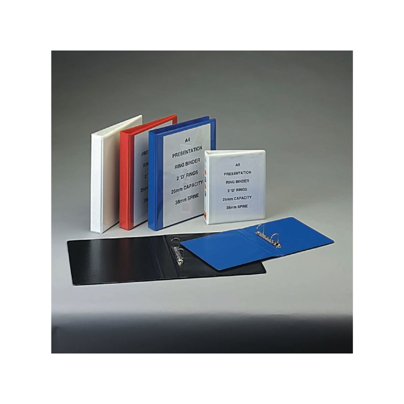 A4Pres Ring Binder 2Ring 25mm Wht