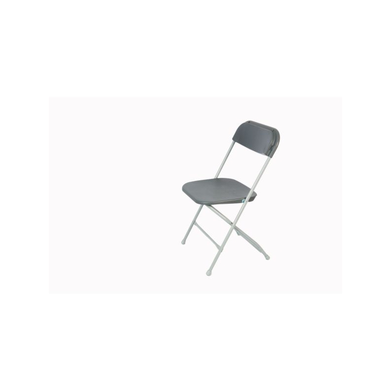 Straight Back Folding Chair Grey