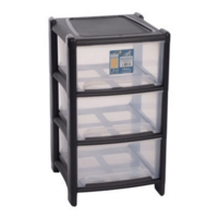 Deep 3 Drawer Unit Graphite Clear