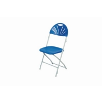 Fan Back Folding Link Chair Blue
