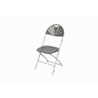 Fan Back Folding Link Chair Grey