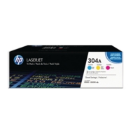 HP 304A (Yield: 2,800 Pages) Cyan/Magenta/Yellow Toner
