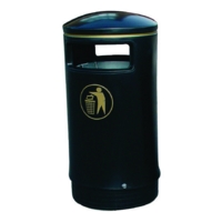 Outdoor Hooded Top Bin 75 Litre Victorian Black 321770