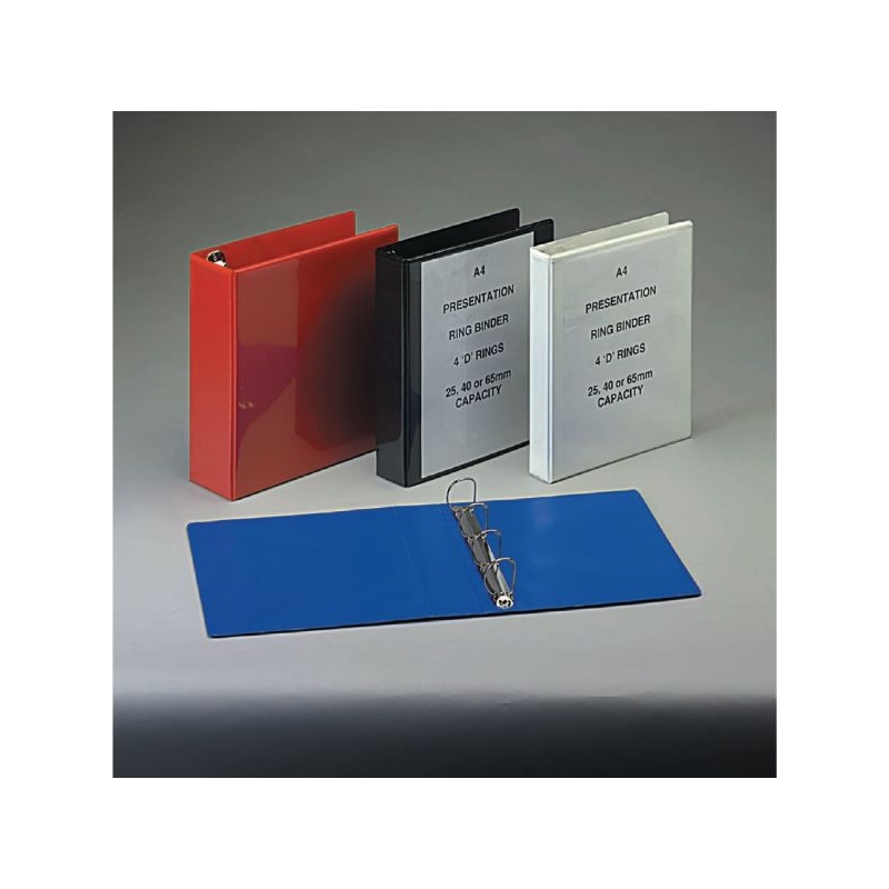 A4Pres Ring Binder 4Ring 40mm Blu