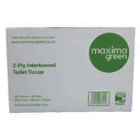 ValueX Bulk Toilet Tissue Recycled 2 Ply 250 Sheets Per Sleeve White (Pack 36 sleeves 9000 sheets) - BP250