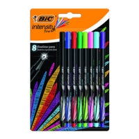 BIC Intensity Fineliner Pen 0.8mm Tip 0.4mm Line Assorted Colours (Pack 8) - 942075
