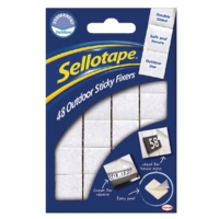 Sellotape Outdoor Sticky Fixers (1 Sleeve of 48 Pads)