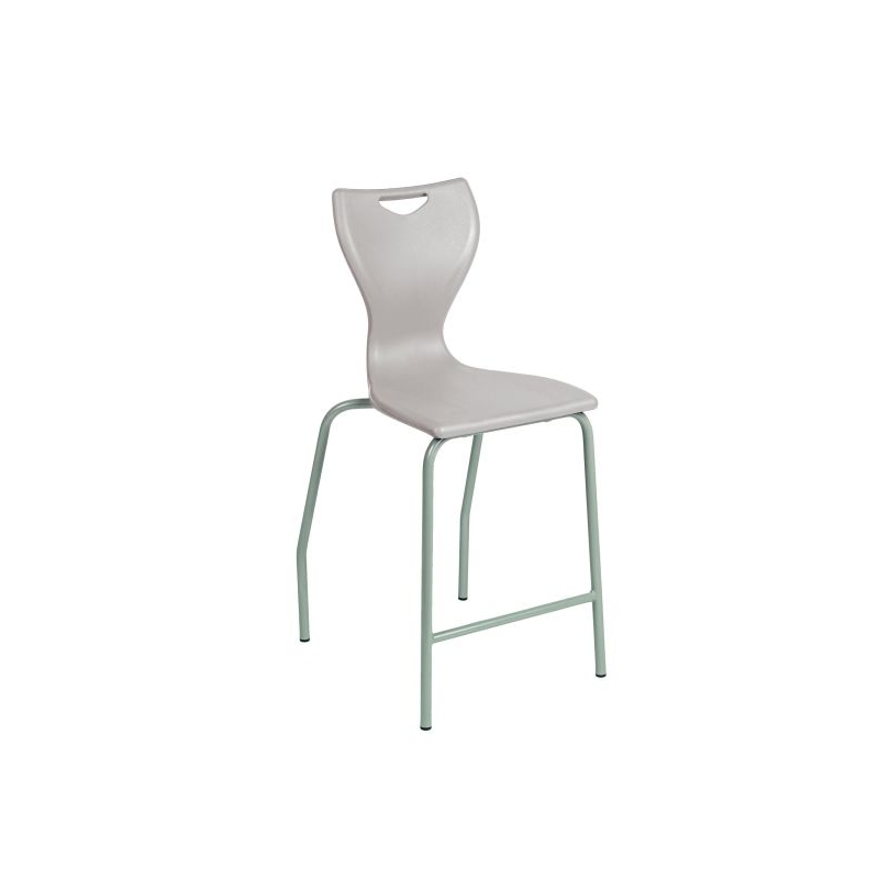 En High Chair 610mm Silver Grey Frm Red