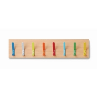 Beech Wall Coat Rail 8 Hooks Multi
