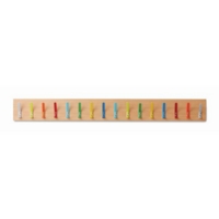 Beech Wall Coat Rail 20 Hooks Red