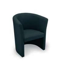Club Tub Chair Faux Leather Black
