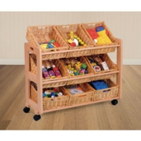 Single Wicker Tidy 9 Trays