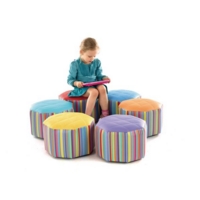 Small Hexagonal Pouffe Set of 6