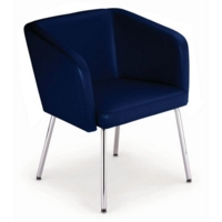 Hello Visitor Chair Faux Leather Blue