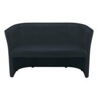 Club 2 Seater Tub Sofa Faux Leather Blk