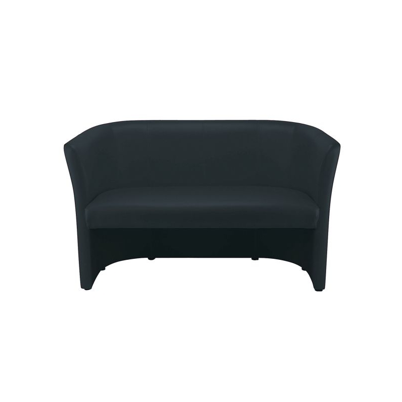 Club 2 Seater Tub Sofa Faux Leather Blk