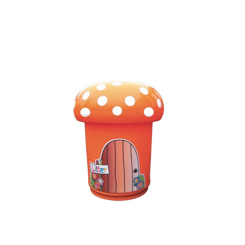 Mushroom Litter Bin Door Red