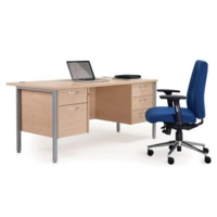 1600 Strght Dsk 2 3 Drw Pd Oak
