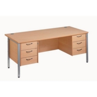 Strght Desk 2x3 Drawer Ped Bch