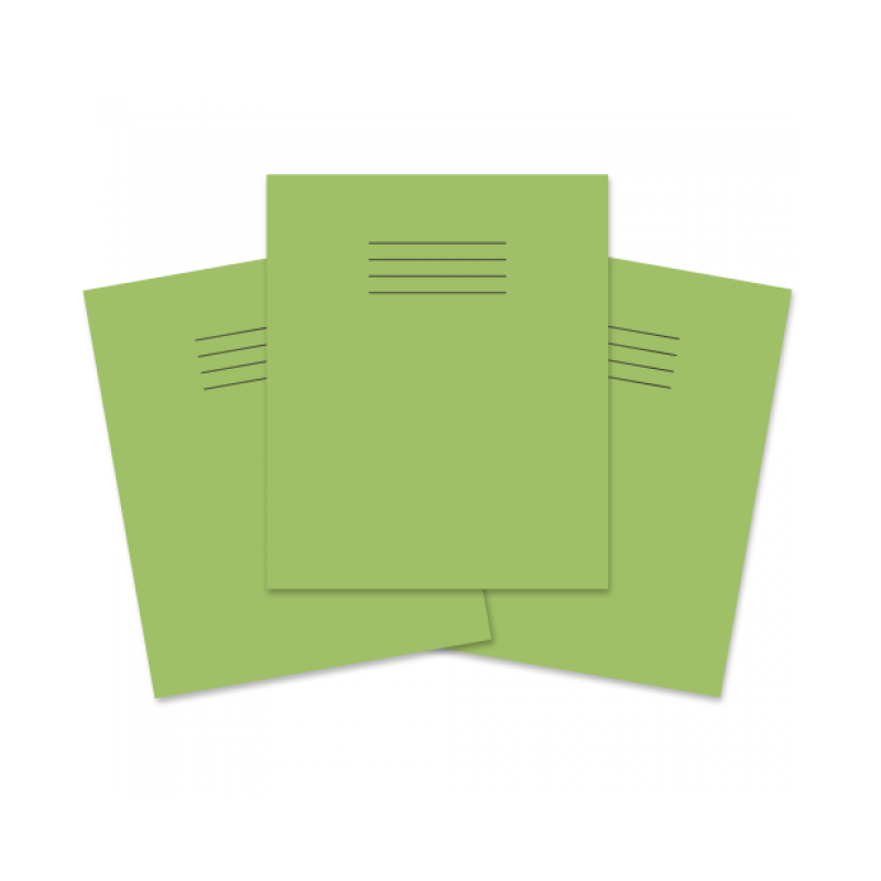 Exercise Book Pk100 48Pg LtGrn 6mm Ruled & Margin 205x165mm