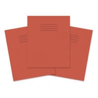 Exercise Book 8mm Ruled&Margin 80 Page 205x165mm Red Pk100