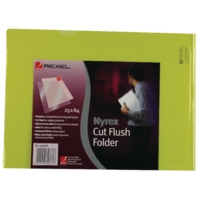 Rexel Nyrex (A4) Cut Flush Folders (Yellow) Pack of 25