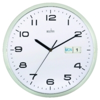 Wall Clock with Day/Date 300mm Metallic