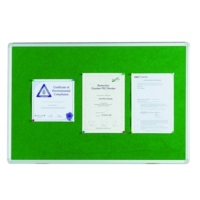 Q-Connect Aluminium Frame Felt Noticeboard with Fixing Kit 1200x900mm Green 54034204