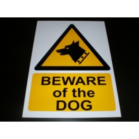 Beware of Dog A4 Self Adhesive Sign
