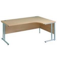 Maestro 25SL Ergonomic RH Desk & Pedestal Bundle - WALNUT