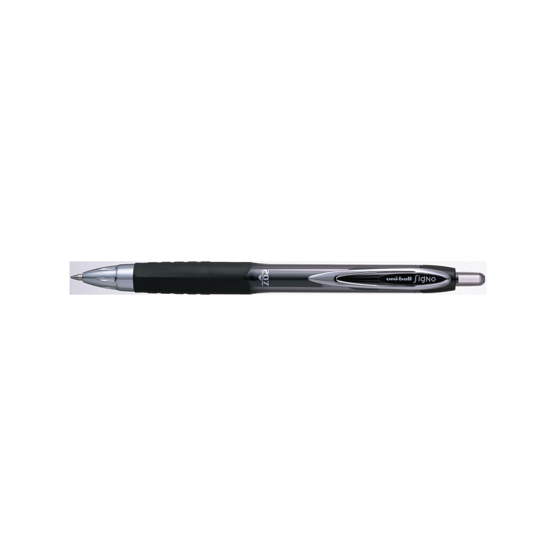 Uni-Ball uni-ball Signo 207 UMN-207E Retractable Gel Rollerball Pen 0.7mm Tip 0.4mm Line Black (Pack 12) - 308668000