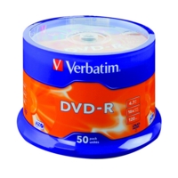 Verbatim (4.7GB) DVD-R 16x Matt Silver Spindle (Pack of