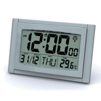 Acctim 74057SL Stratus Radio Controlled LCD Wall Clock, Sil