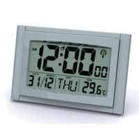Acctim Stratus Radio Controlled LCD Digital Wall/Desk Clock Silver - 74057