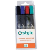Style Drywipe Bullet Marker Ast Wlt 4